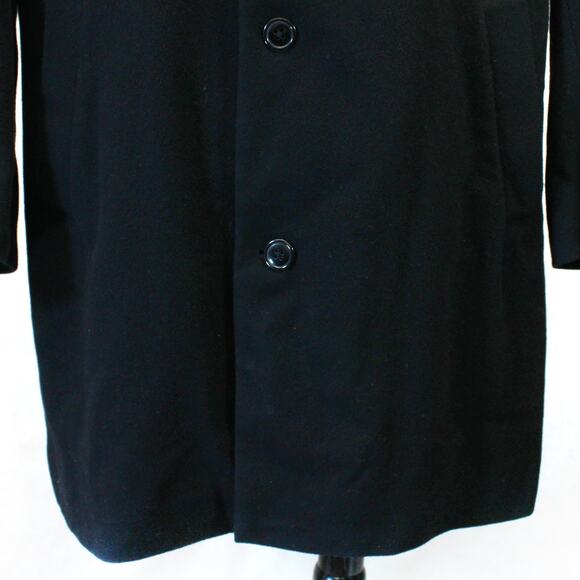 Pronto Uomo Men's Black Wool Blend Coat Jacket Minimalist Size 44 Short Medium - Picture 3 of 6